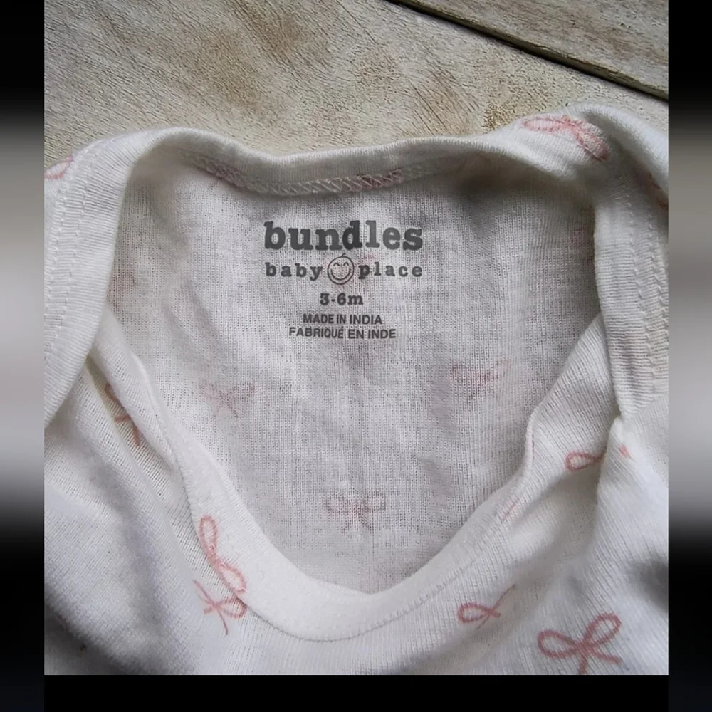 Carter's And Bundles Baby Place Bow Print 2 Piece Pant Romper Set Pink 3-6 Month